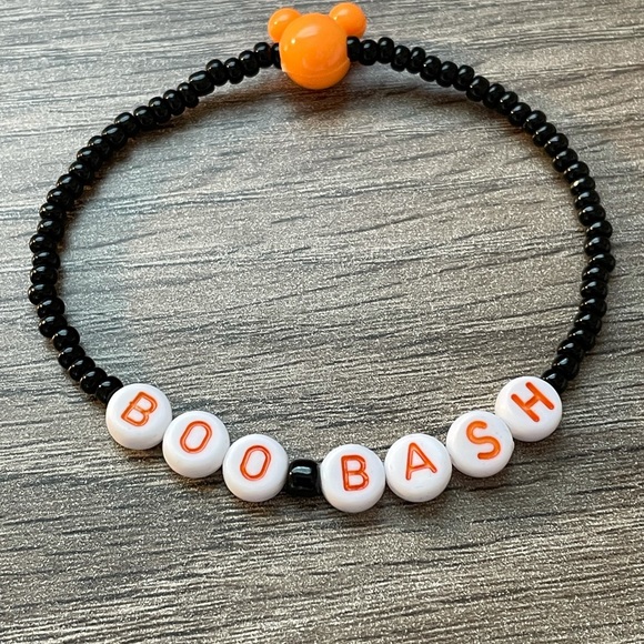 Disney World Inspired Boo Bash Custom Bracelet W/ Mickey Mouse Ears Bead - Picture 4 of 5